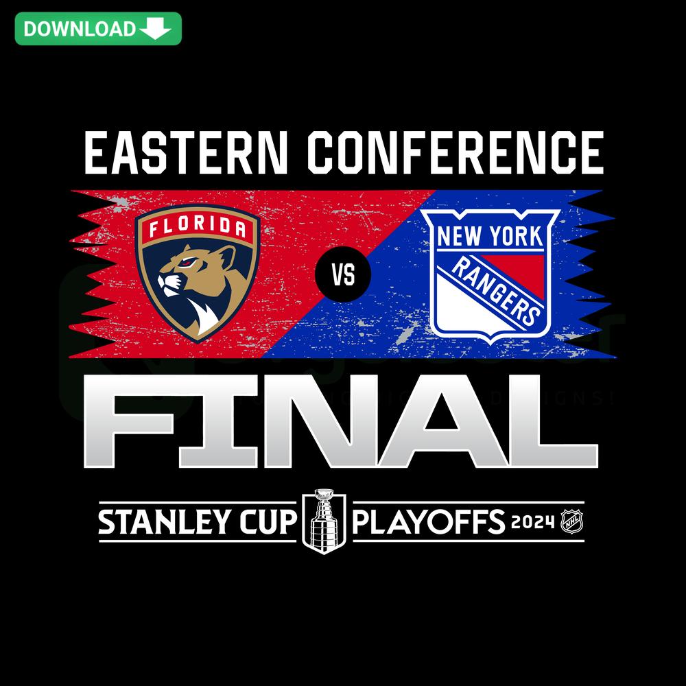 Florida Panthers VS New York Rangers 2024 Eastern Conference Finals Matchup SVG, Editable Premium Designer File