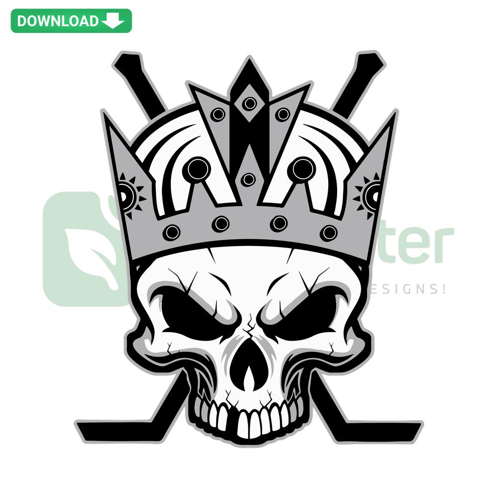 Los Angeles Kings Skull Crown Hockey SVG Design, Instant Digital Download for Designers, Sports Logo Art