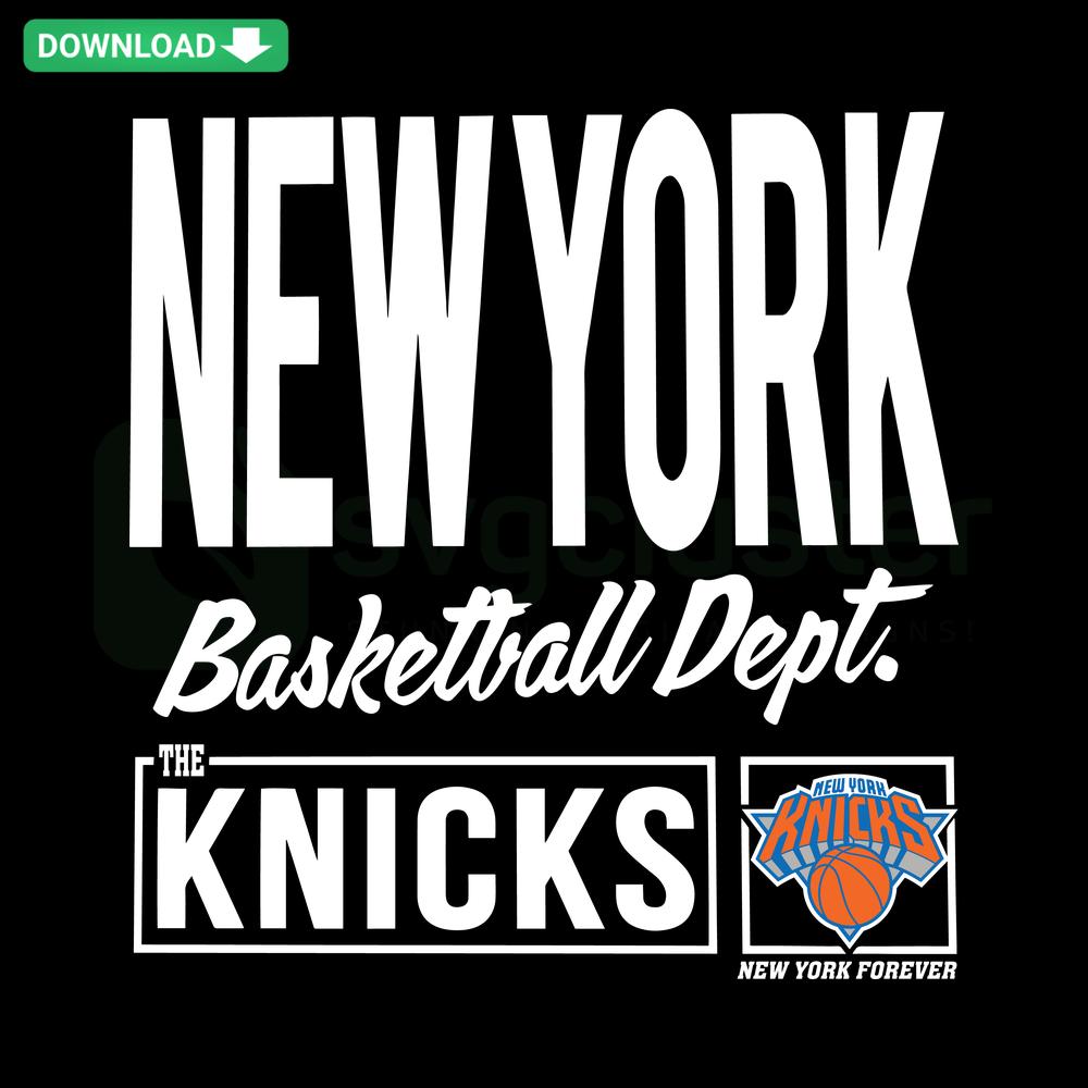 The New York Knicks Basketball Dept SVG features a classic team logo design, ideal for digital crafting projects.