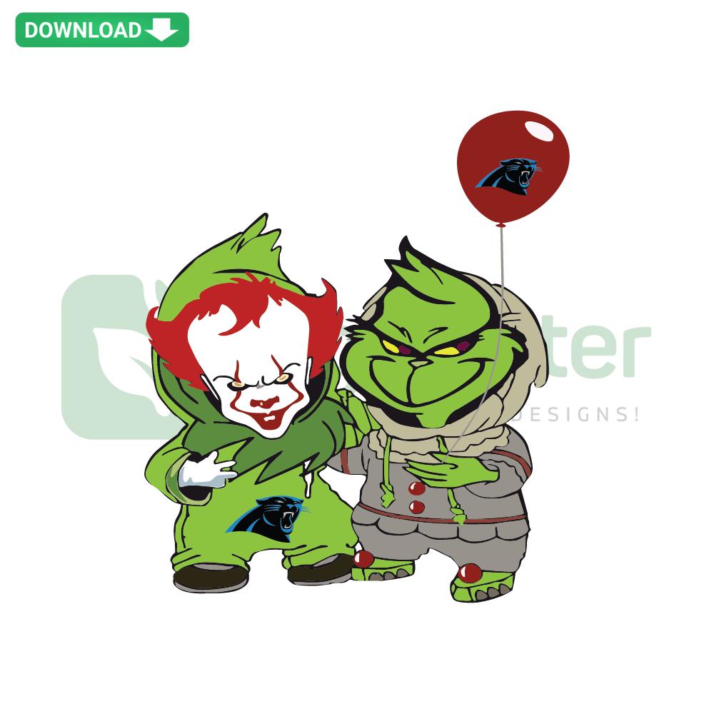 Georgie And Grinch Carolina Panthers SVG design with logo, SVG crafting, football fan art, digital download.