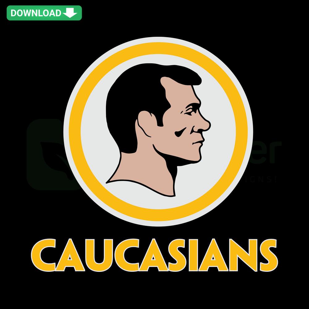 Washington Football Caucasians SVG design with bold team logo, perfect for home decor and fan merchandise.