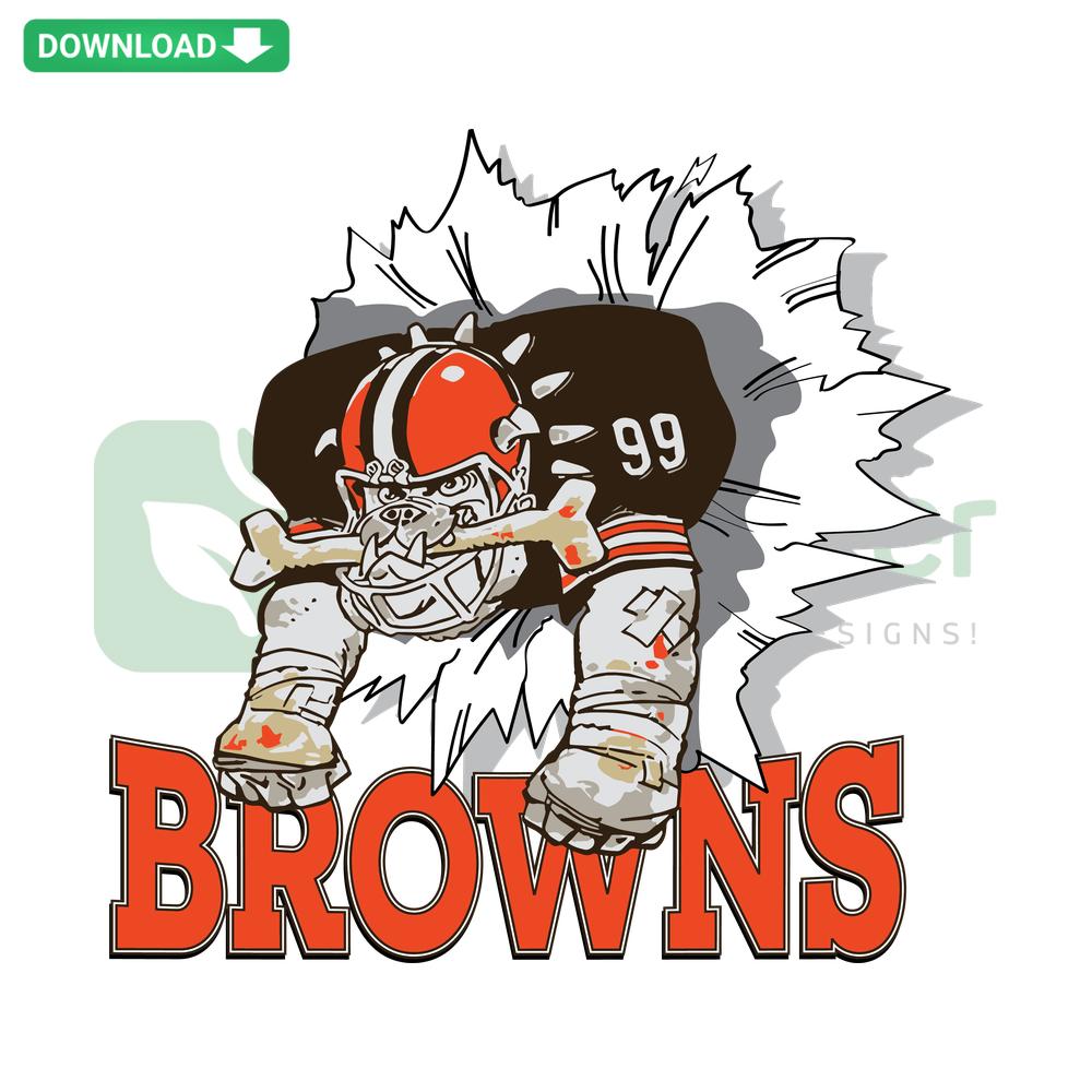 Cleveland Browns Football Mascot SVG Download, Editable Vector File - Sports Team Digital Art for Crafting, DIY Projects