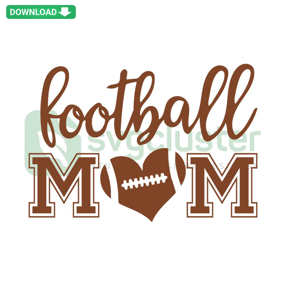 Football Mom Heart SVG Design for Cricut & Silhouette - Digital Download, Sporty, Customizable, Craft Project, PNG File