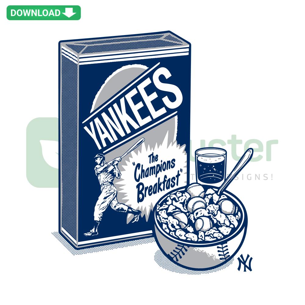 New York Yankees Champions Breakfast SVG Design, Premium SVG for Designers, Baseball-themed, Sports Logo, Creative Graphics File