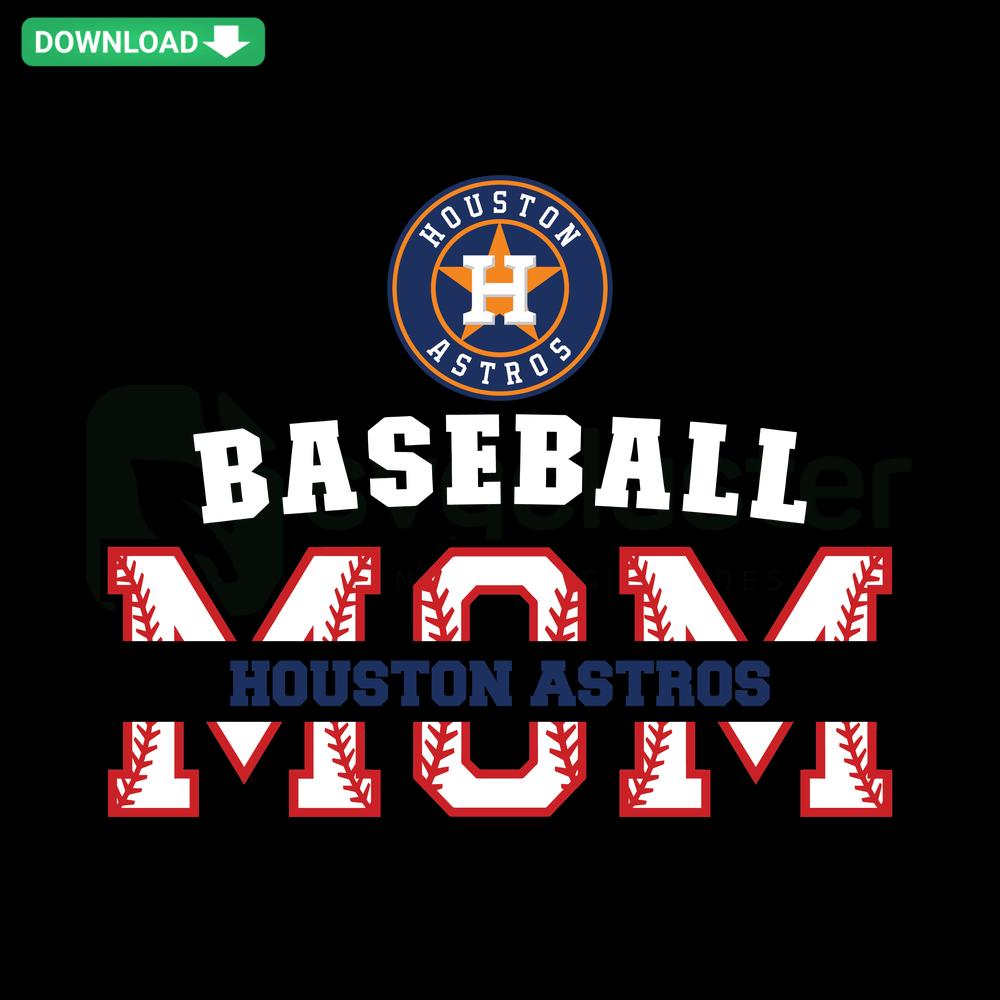 Baseball Mom Houston Astros SVG with unique crafting designs, perfect for sports-themed digital projects and DIY crafts.