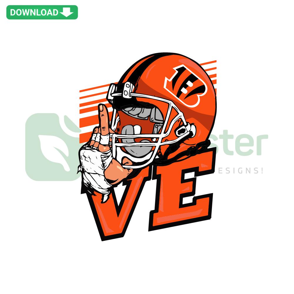 Cincinnati Bengals NFL SVG Design - Love Theme, Digital Download, Perfect for Crafts and DIY Projects