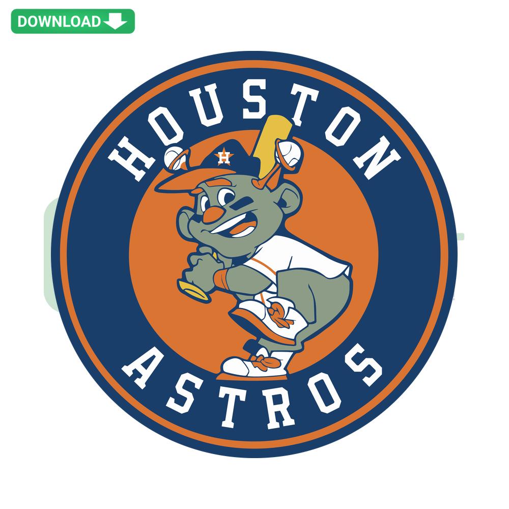 Houston Astros Circle Logo Mascot SVG, Digital Download Design featuring team emblem, SVG Design Resources for instant download.