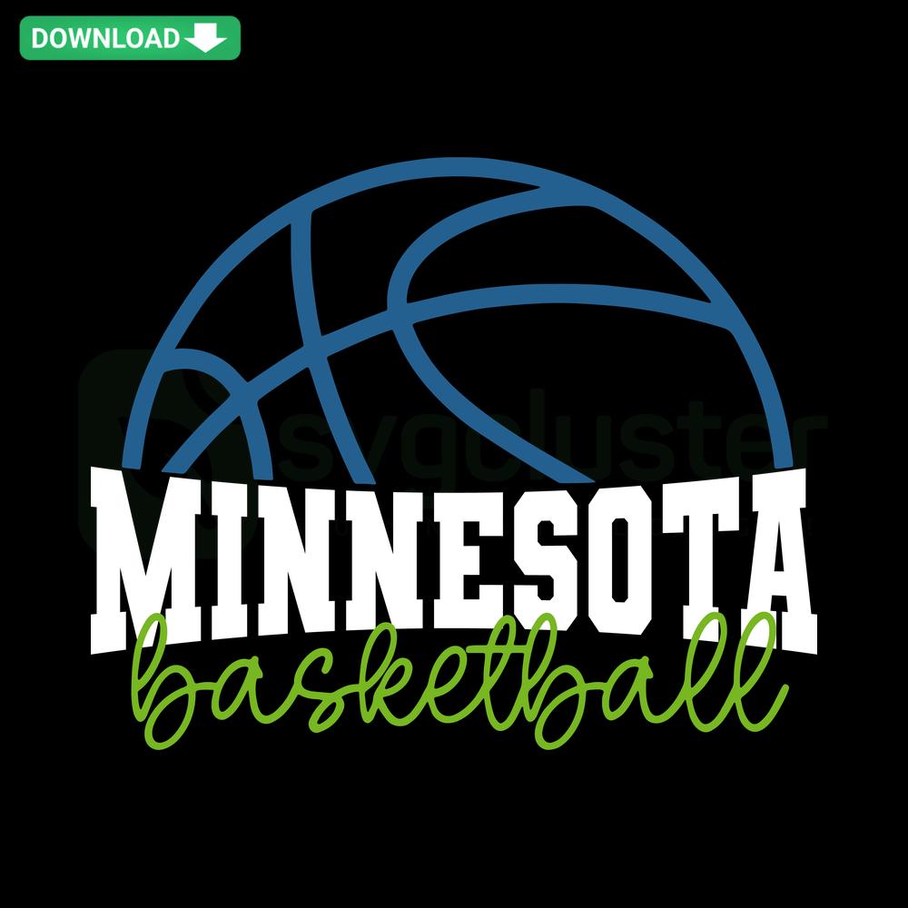 Vintage Basketball Minnesota Bring Ya Ass SVG design, retro sports-themed digital file for creative projects and designer resources.