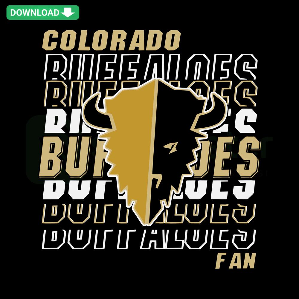 Colorado Buffaloes Football Fans SVG, University of Colorado Cricut Graphic, Black & Gold Design for DIY Projects