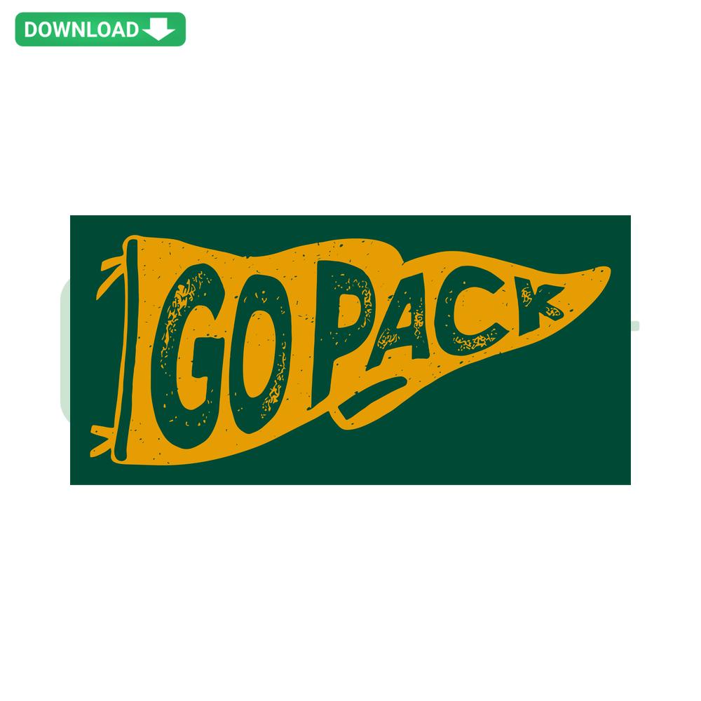 Green Bay Football SVG: Go Pack design, perfect for Cricut projects, printable download, Packer fan SVG, sports-themed decor.