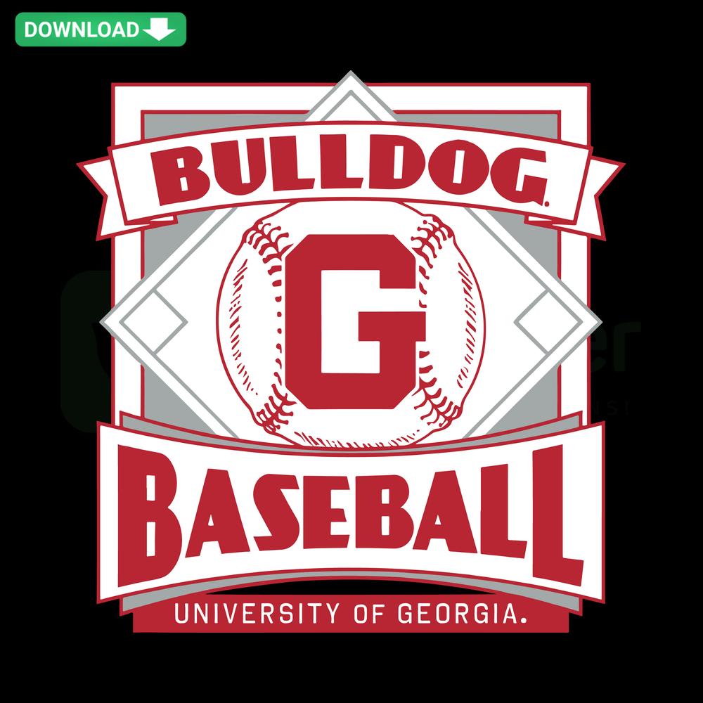 Retro Bulldogs Baseball University Of Georgia SVG file with vintage bulldog mascot, ideal for custom apparel or decor designs.