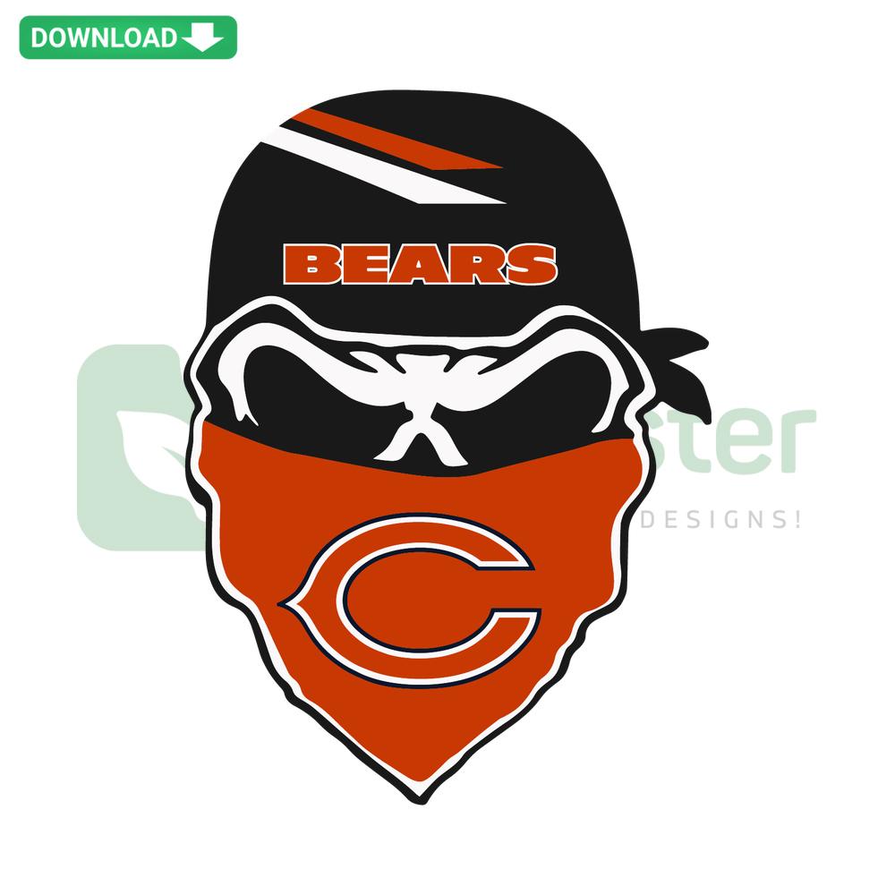 Chicago Bears Skull SVG: Editable digital art for Cricut projects, featuring a stylized skull with team spirit. Download now!