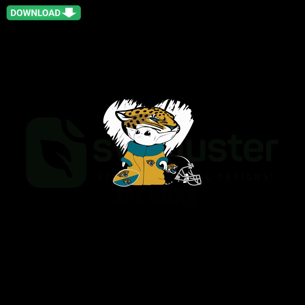 Baby Yoda Jacksonville Jaguars SVG, cute design for NFL fans, commercial use, vector file, sports-themed digital download.