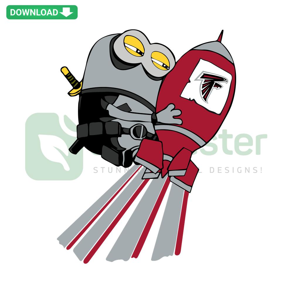 Minions Atlanta Falcons SVG Design featuring playful Minions in Atlanta Falcons gear, perfect for DIY projects and fans. Download SVG.