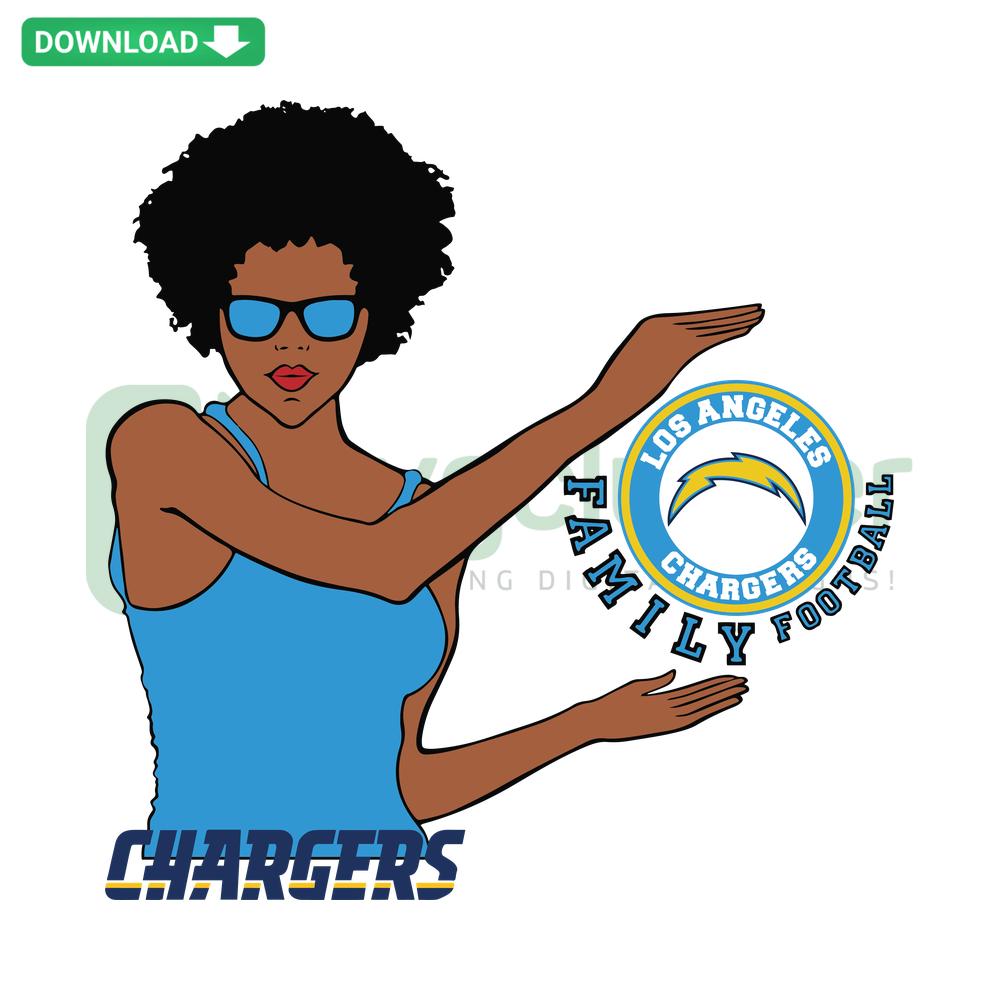 Los Angeles Chargers Family Football SVG, includes team logo, football graphics; Instant Digital Download for crafting.