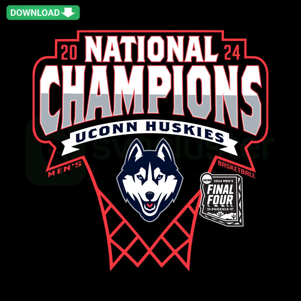 UConn Huskies National Champions Basketball Net SVG Design, Instant Download File, University of Connecticut Sports Decor