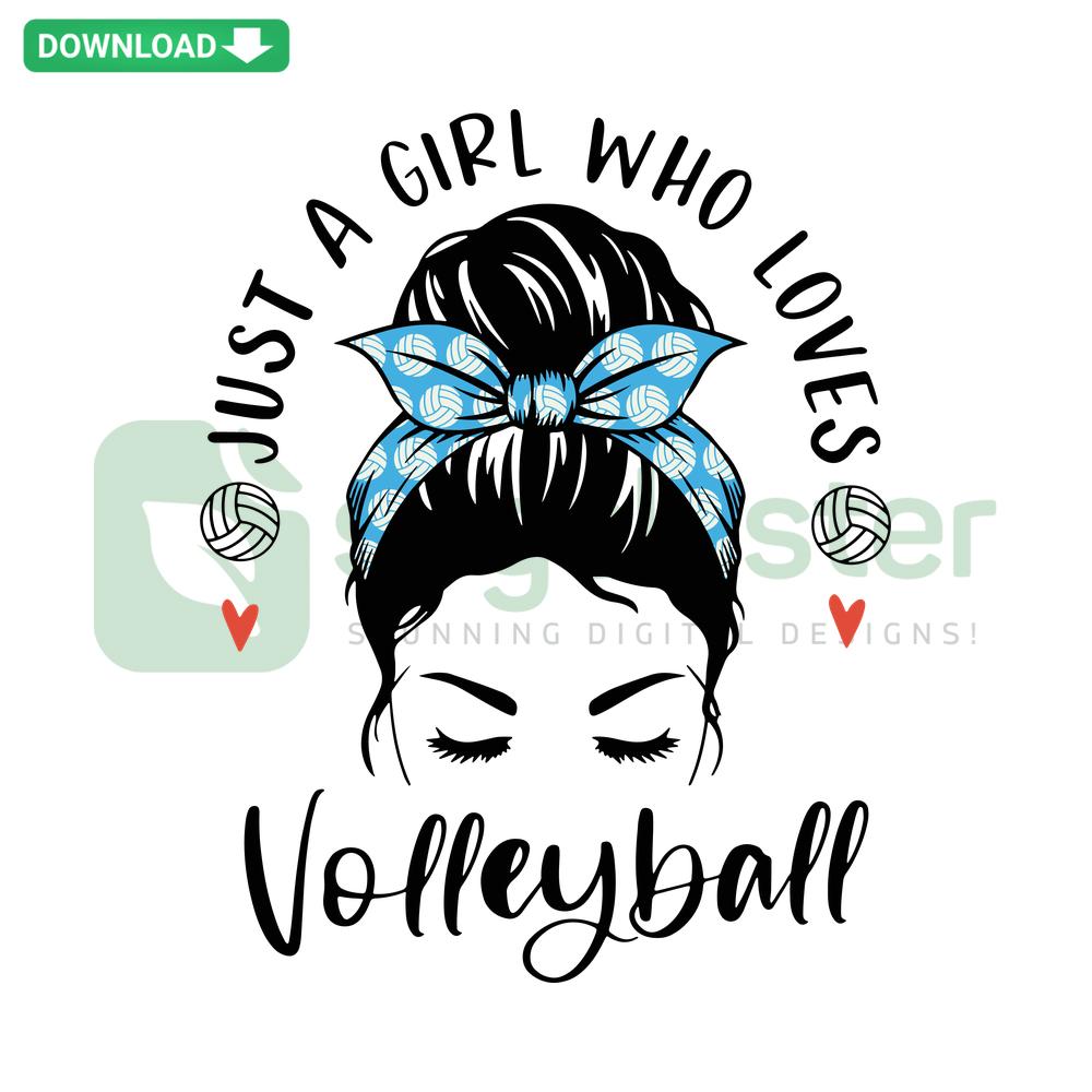 Just a Girl Who Loves Volleyball SVG applied on t-shirt