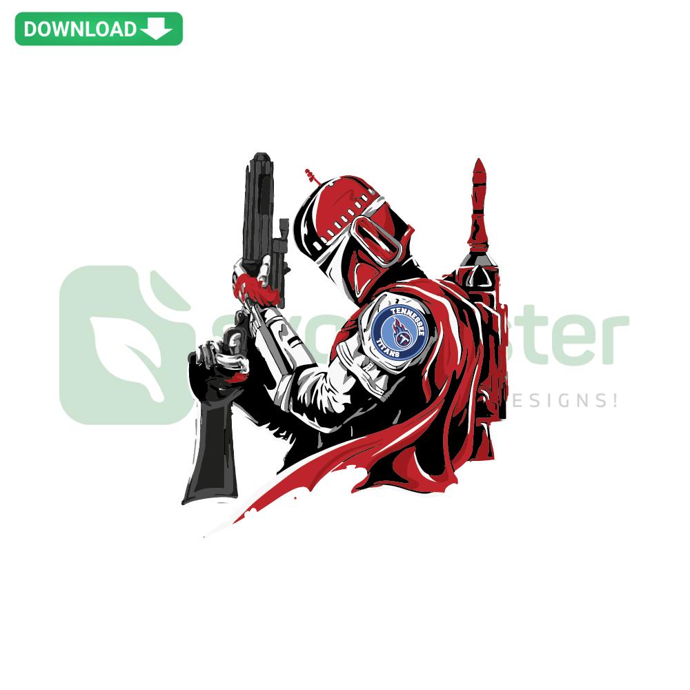 Mandalorian Tennessee Titans SVG Design for Scrapbooking, Star Wars-themed digital download, perfect for fans and craft enthusiasts.