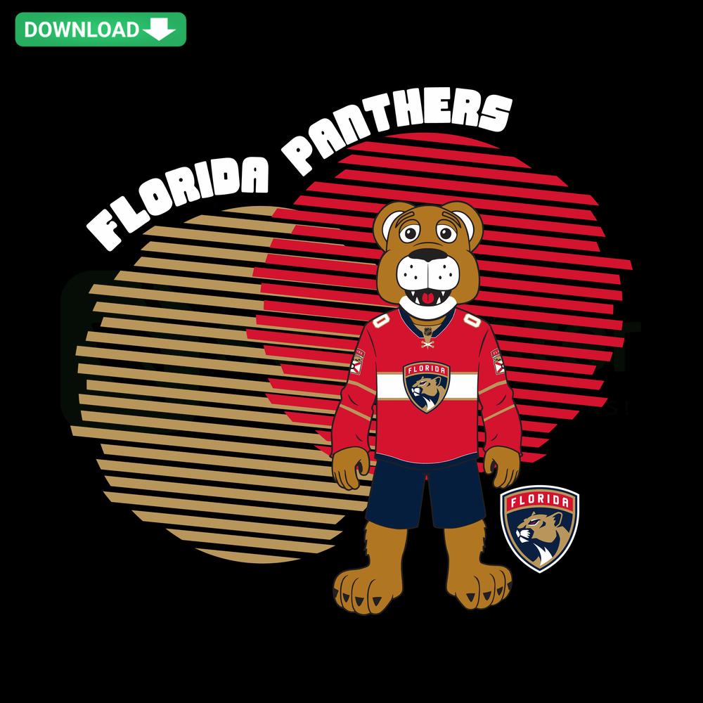 Tiger Florida Panthers logo SVG design for NHL hockey home decor, featuring bold team colors and intricate details.