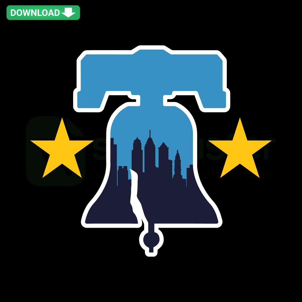 Philly Sports Liberty Bell Star SVG: Instant Digital Download for Designers, featuring Liberty Bell and star motifs.