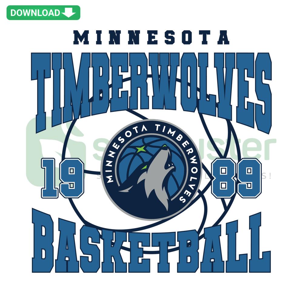 Vintage Minnesota Timberwolves Basketball SVG, high-res SVG featuring retro Timberwolves logo and basketball elements, perfect for crafts.