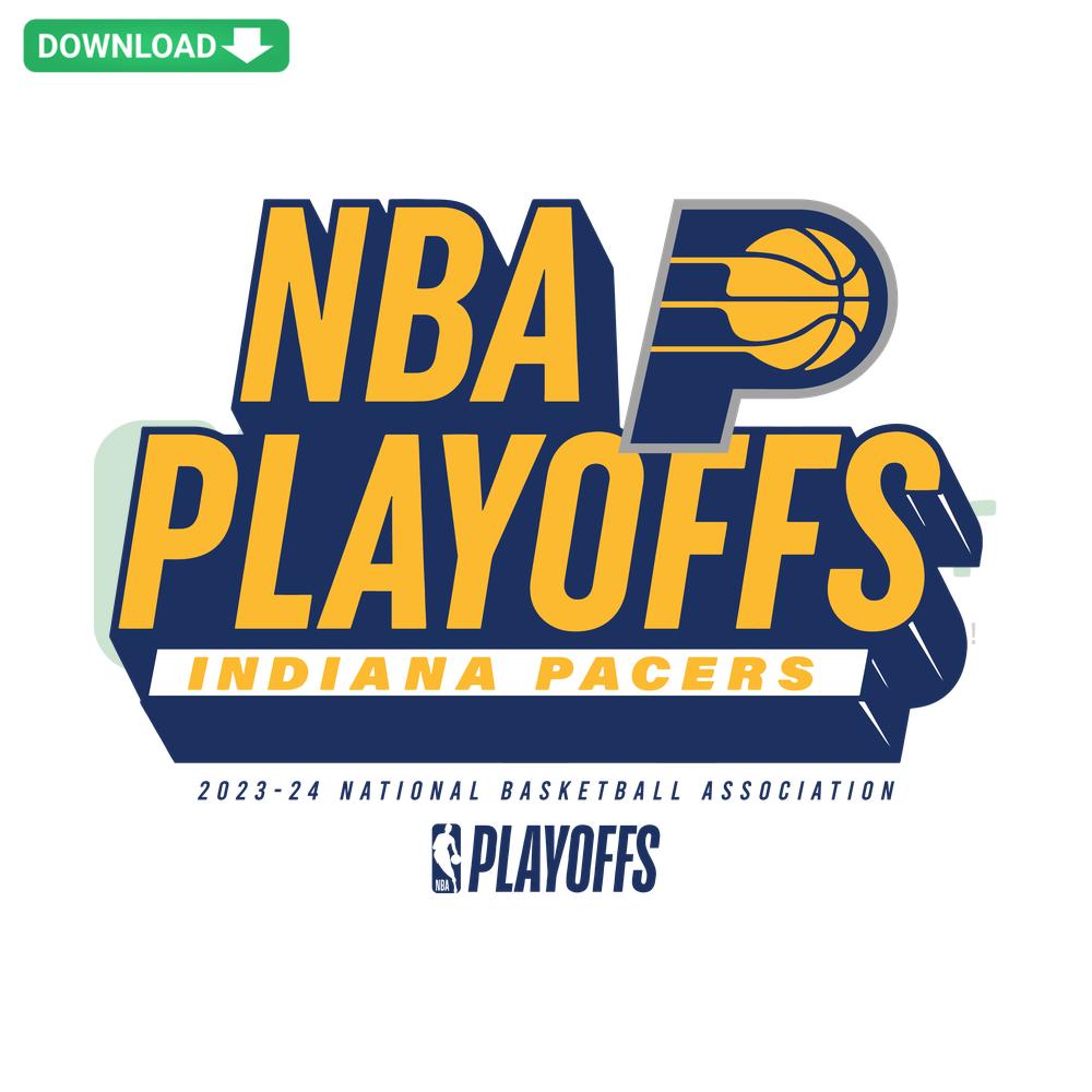 Indiana Pacers 2024 NBA Playoffs SVG: Team logo, basketball theme, printable digital file, perfect for crafts, fan art, and decor.