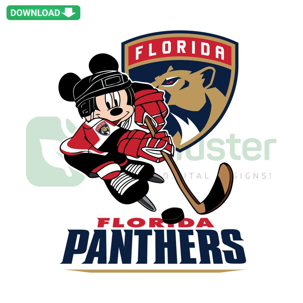 Florida Panthers Mickey Mouse NHL Hockey SVG, Disney SVG Templates for Cricut, Cartoon Hockey Design, Sports Craft файл