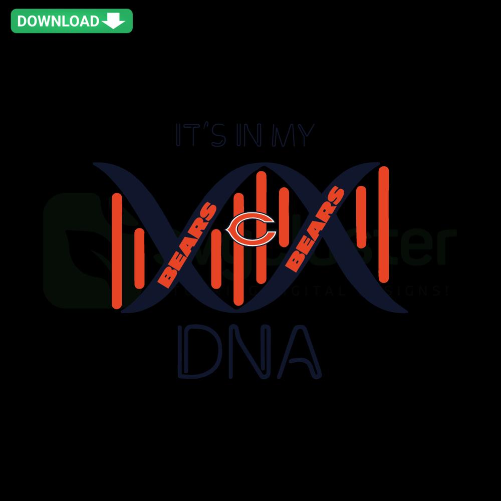 Chicago Bears DNA SVG design featuring team logo and colors, ideal for Cricut projects. Digital download template.