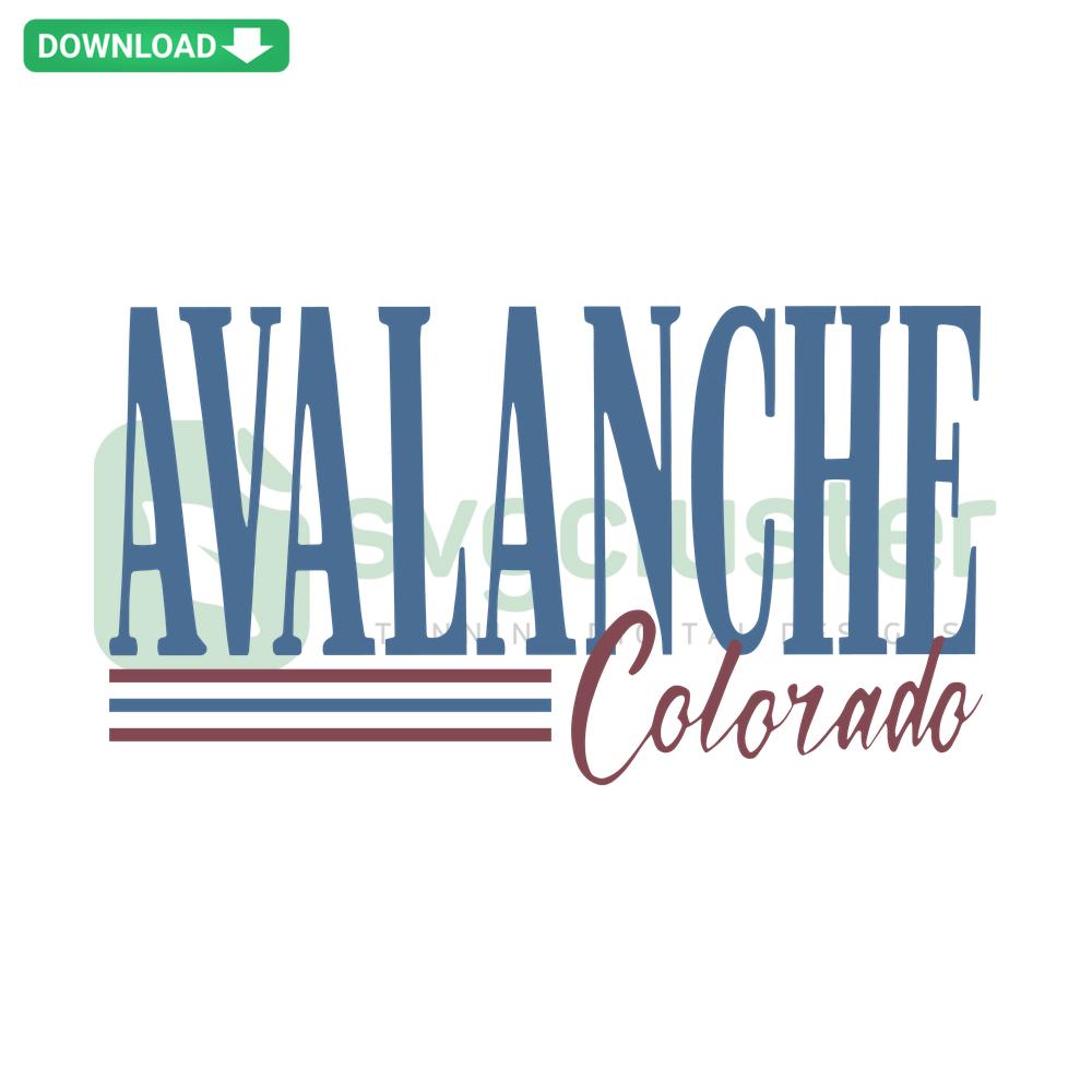 Vintage Colorado Avalanche Hockey SVG, digital download with craft patterns, featuring team logo and retro sports design elements.