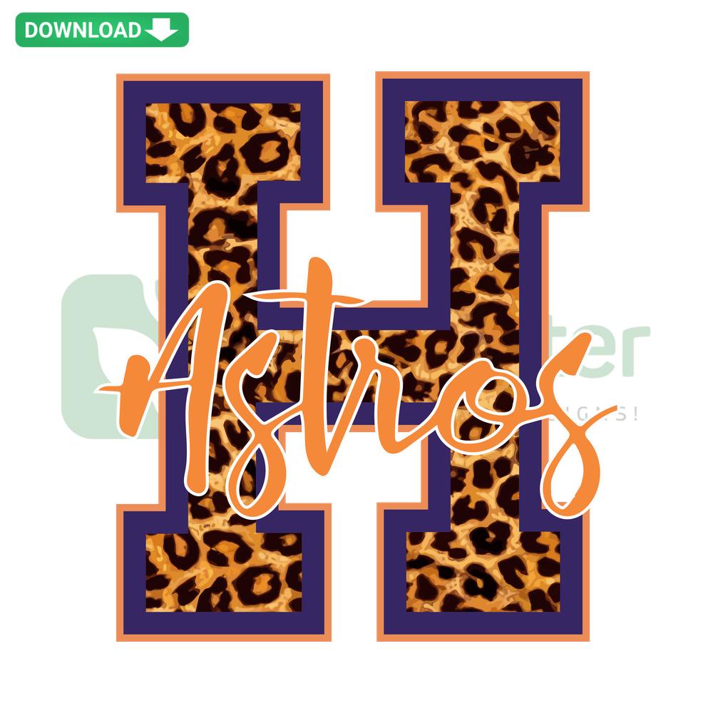 Houston Astros Leopard Pattern SVG, Customizable Team Logo, Sports Digital Download, Unique MLB Cut File Design