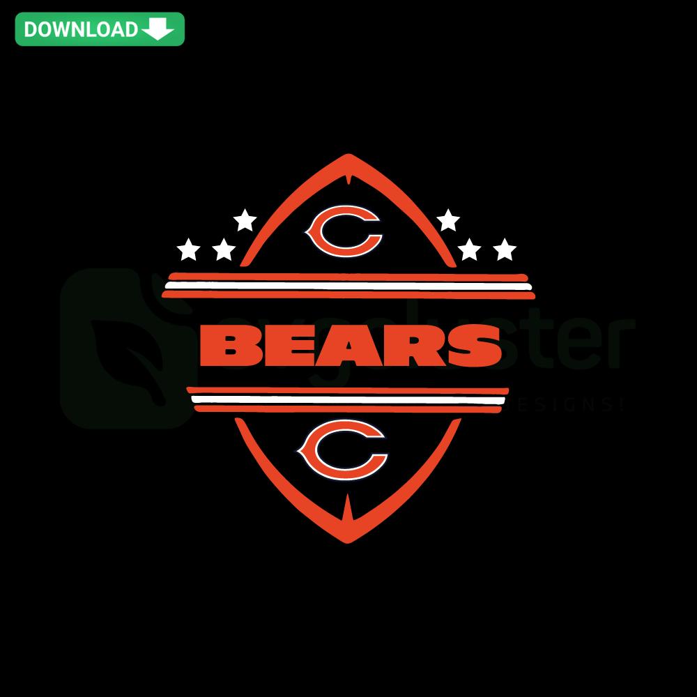 Chicago Bears SVG logo for Cricut, digital download, blue and orange bear head design, DIY sports craft projects