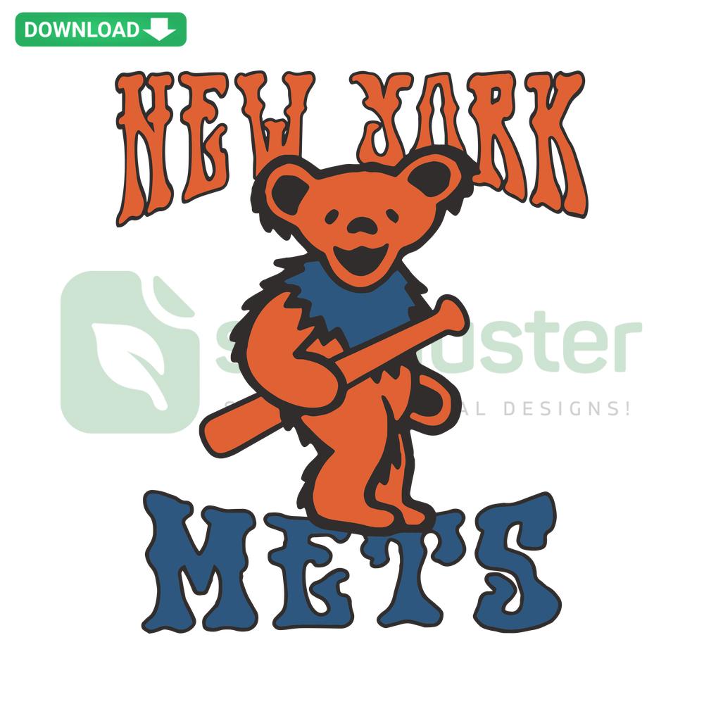 Grateful Dead Mets SVG Clip Art: Skull with Mets Logo, Baseball Elements, Digital Download, MLB Team Design