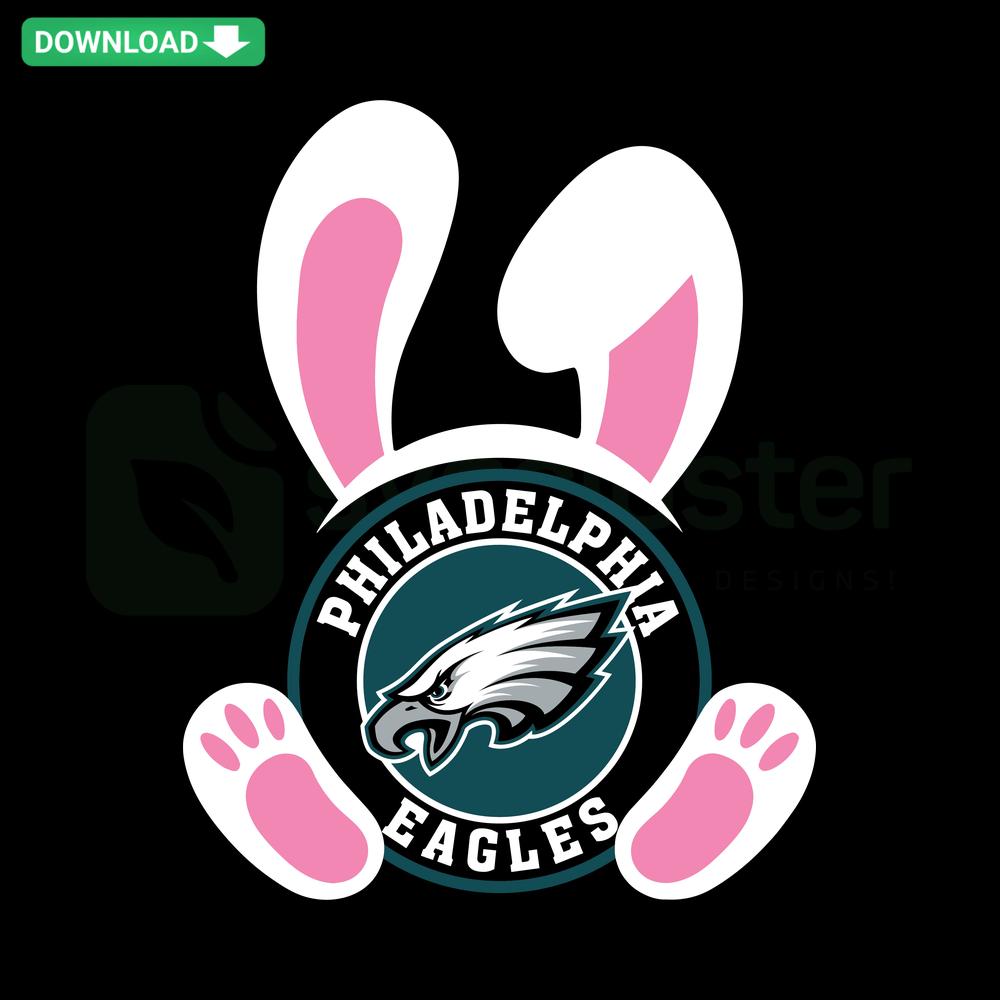 Philadelphia Eagles Easter Bunny SVG, digital download of bunny with Eagles logo, commercial use SVG files.