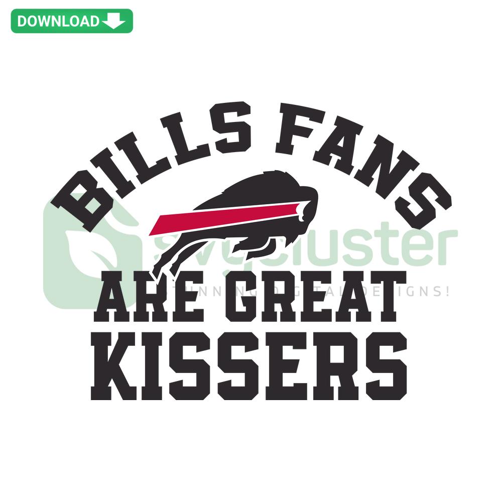 Vintage Bills Fans Are Great Kissers SVG design featuring playful typography with retro colors, for digital download and prints.