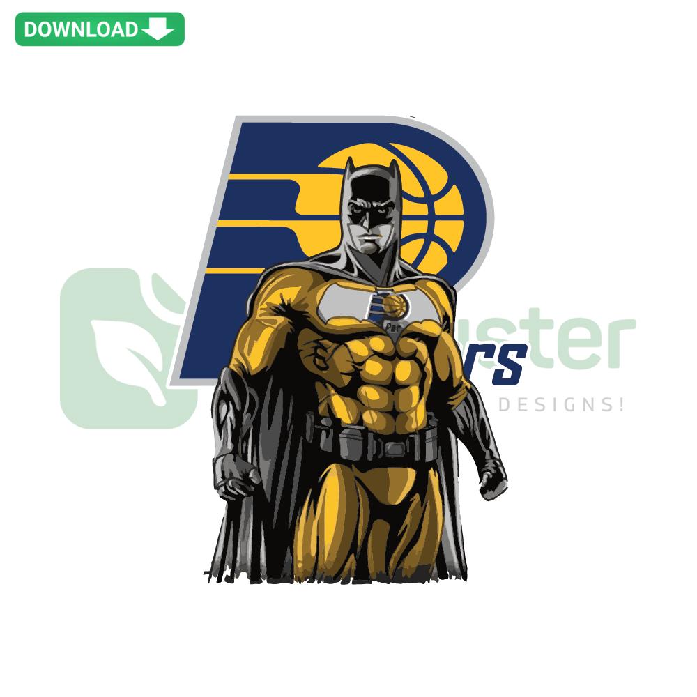Batman Indiana Pacers SVG Clip Art: Digital download featuring Batman logo with Indiana Pacers colors, ideal for DIY projects.