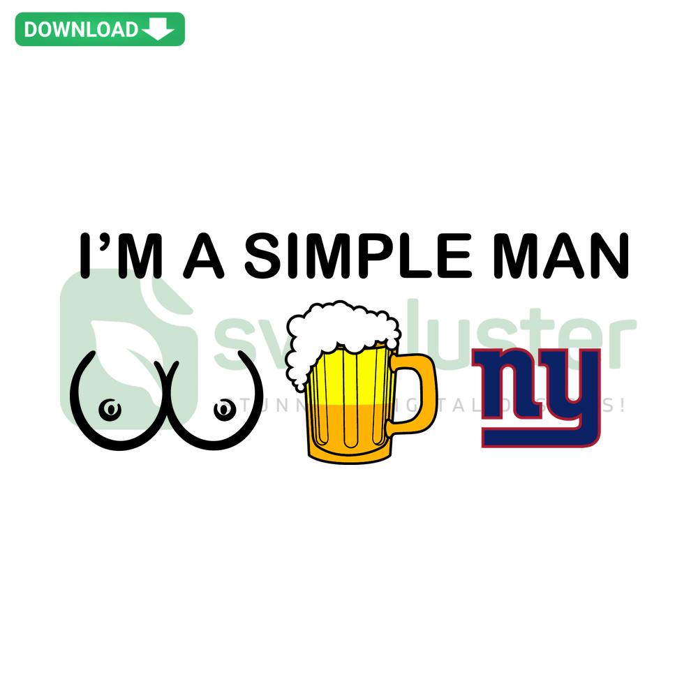 I Am Simple Man New York Giants SVG Download - Bold Giants logo with football icon, perfect for DIY projects & commercial use.