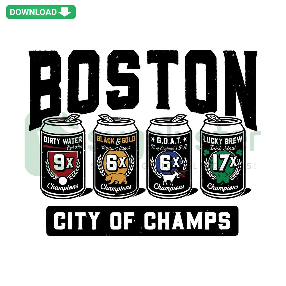 Boston For Pack Champions Baseball NBA SVG Design; High-Quality SVG File Featuring Sports Championship Theme