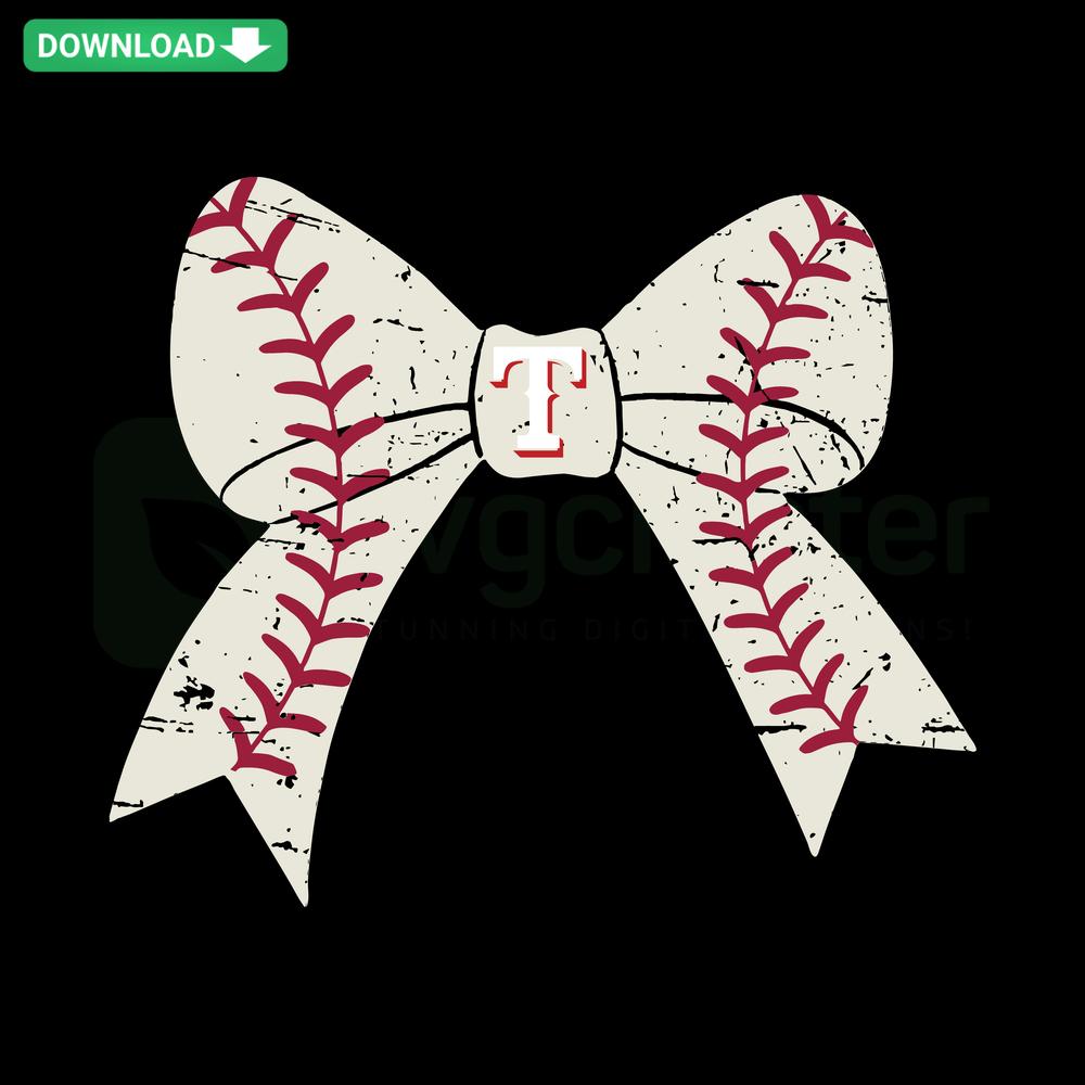 Texas Rangers Bow Tie Baseball SVG, digital download collection, featuring unique baseball-themed bow tie designs.
