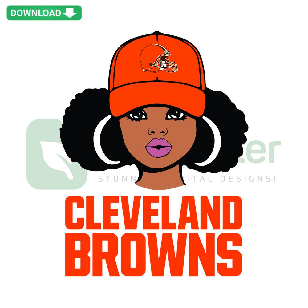 Cleveland Browns Girl SVG, Cricut Design: Orange and Brown Football Mascot, Team Spirit, Digital Download