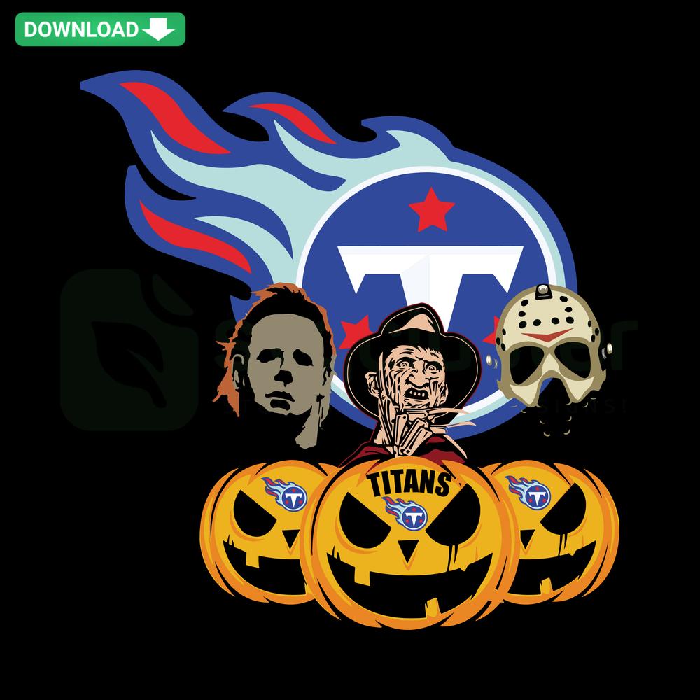 Tennessee Titans Halloween SVG: Horror Movie Pumpkin, Cricut Design for Cutting, Spooky Graphic with Team Logo