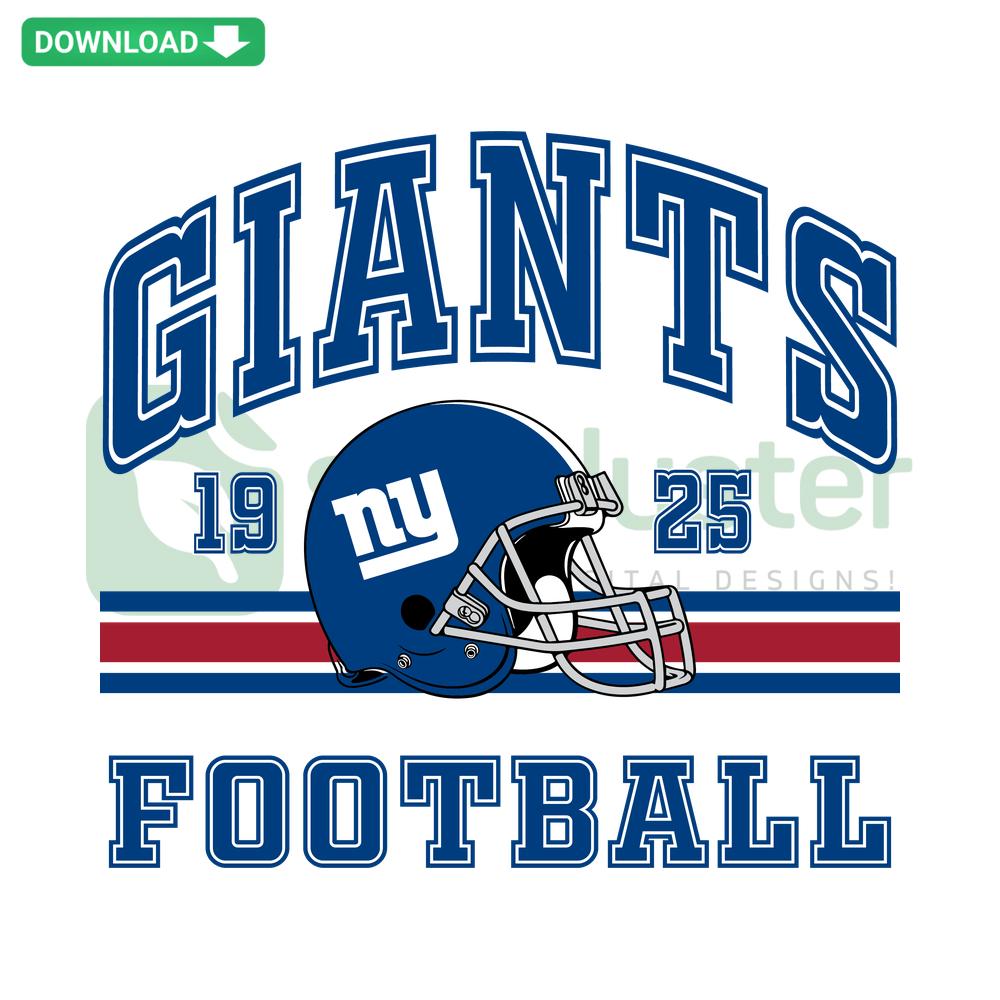 New York Giants Football SVG Digital Download; features high-quality SVG files with team logo and colors.