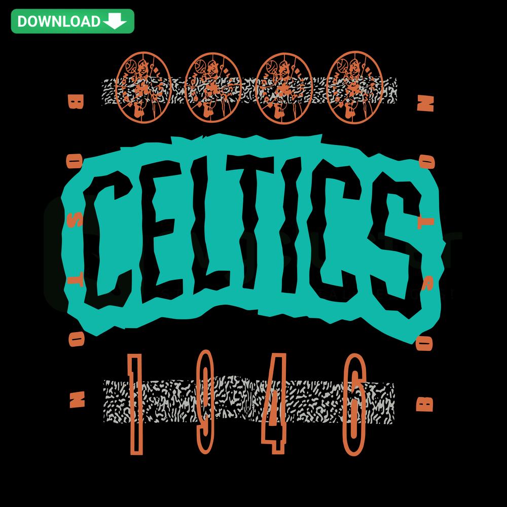 90s Boston Celtics Power SVG, vibrant retro green clover design, SVGCluster digital download, nostalgic basketball theme.