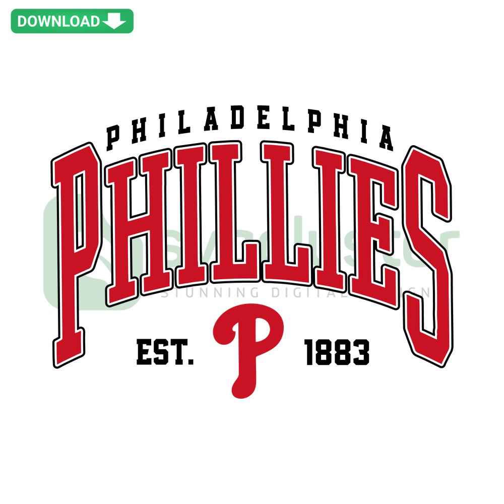 Vintage MLB Philadelphia Phillies Est 1883 SVG Design, Unique Team Logo Art, Retro Phillies Emblem, Classic Baseball SVG