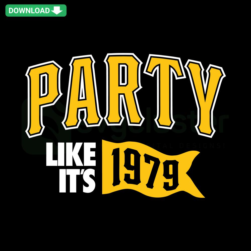 Retro Pittsburgh Pirates 1979 baseball SVG design, vintage party vector graphics, downloadable sports gear illustration.