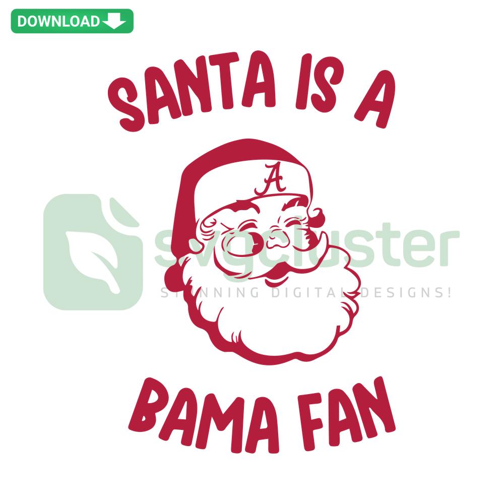 Santa Alabama Crimson Tide Logo SVG, Christmas Theme, Roll Tide SVG, Digital Download, Clip Art, Festive Bama Fan Design