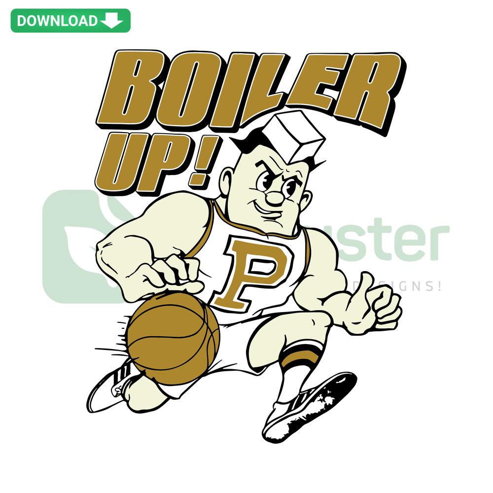 Boiler Up Basketball NCAA Team SVG: downloadable, printable vector file featuring bold team logo, ideal for merch and decor.