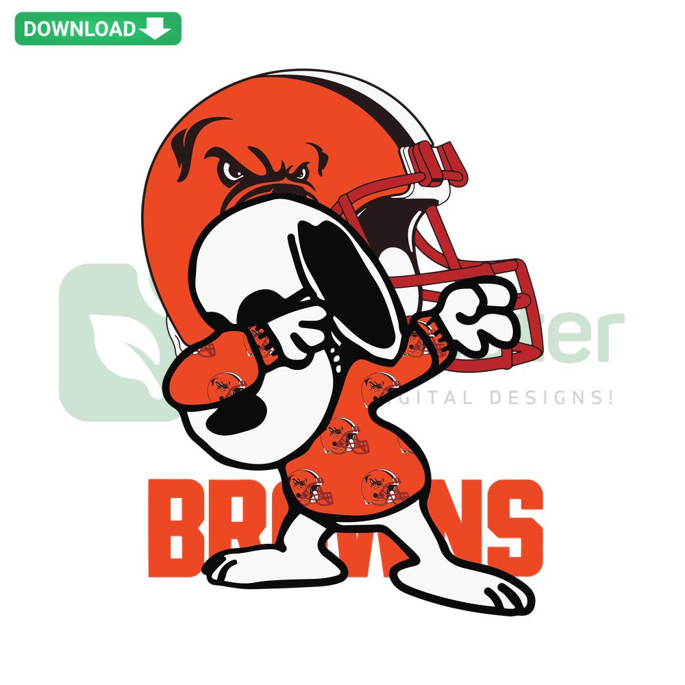 Browns Snoopy SVG: Peanuts character in Cleveland Browns gear, digital download for commercial use, SVG file.