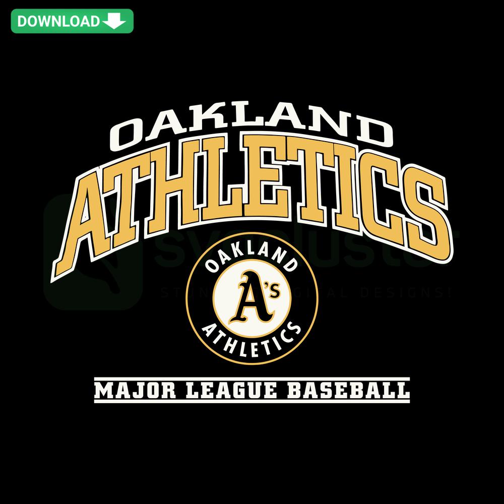 Oakland Athletics vintage logo SVG, premium Major League Baseball design file for designers, perfect for sports-themed projects.