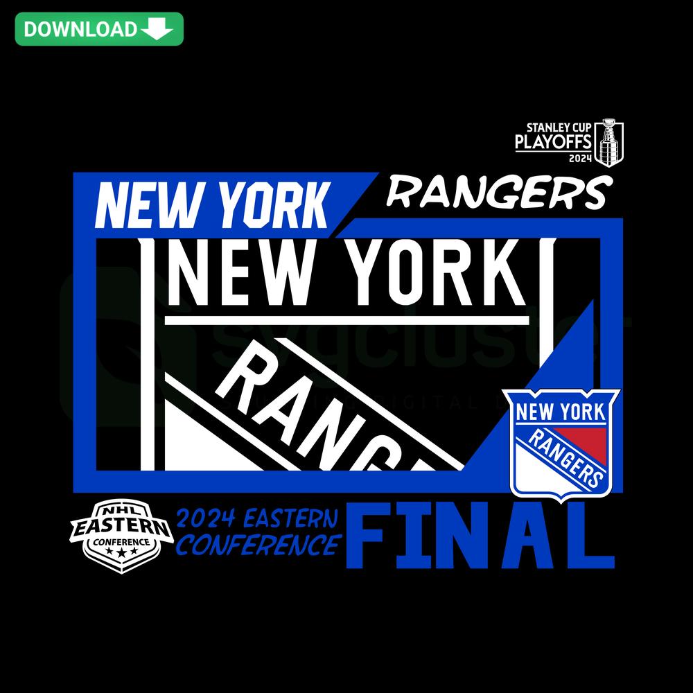 New York Rangers 2024 Stanley Cup Eastern Conference Final SVG, perfect for Cricut projects, vibrant team logo and playoff graphics.