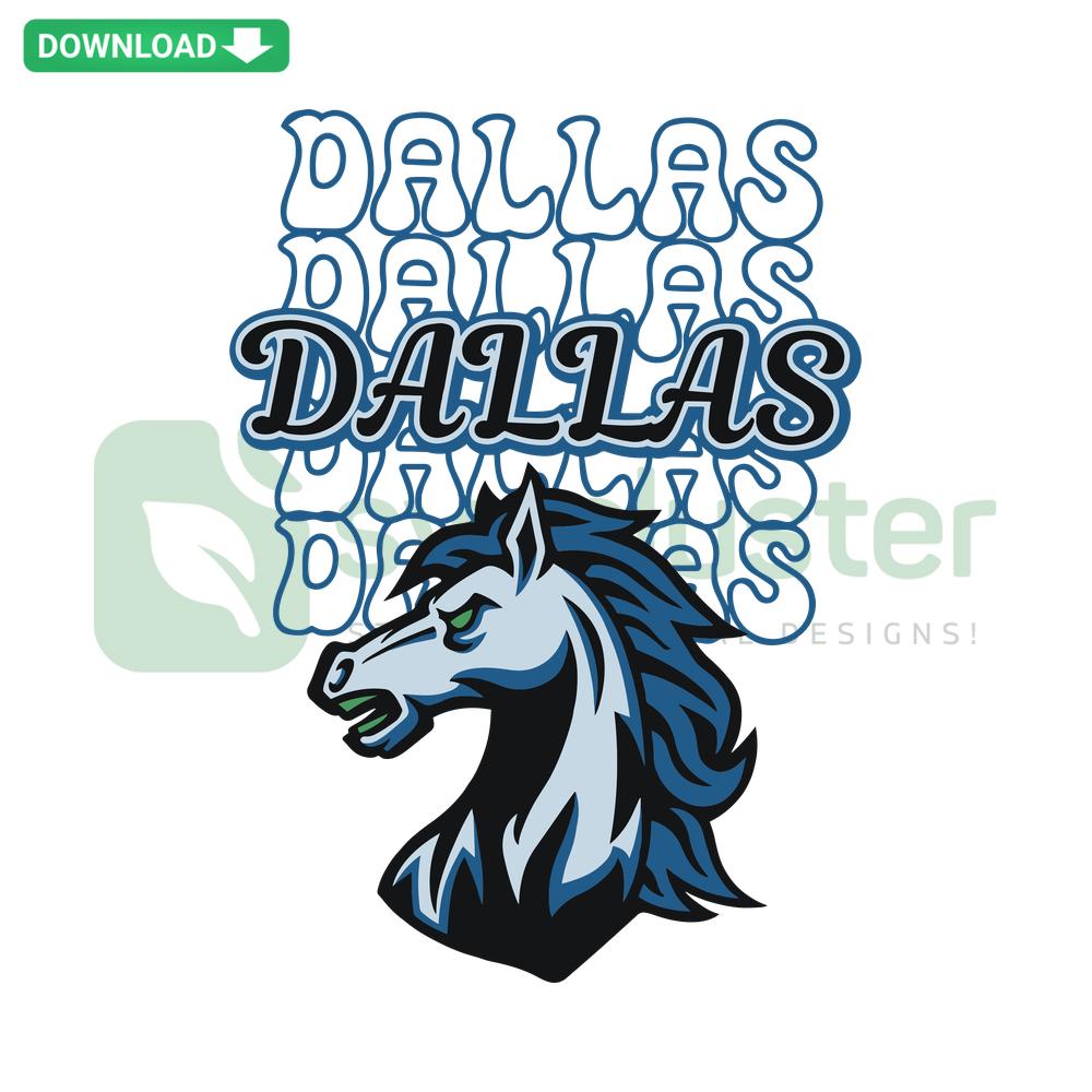 Dallas Mavericks Vintage NBA SVG Design; Premium SVG for Designers, Team Logo, Basketball Art, Retro Style, Editable Vector.